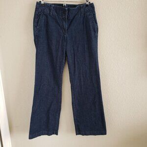 Talbots Signature Flare Woman Size 8 Dark Wash Denim with Stretch 9.5" rise